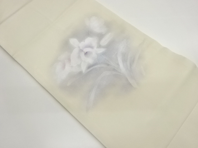 JAPANESE NAGOYA OBI / SHIOZE / GINSAI / ORCHID